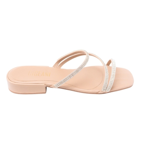 Tamanco saltinho areia strass