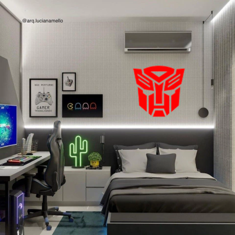 Adesivo Decorativo Transformers Autobot Vermelho Logo