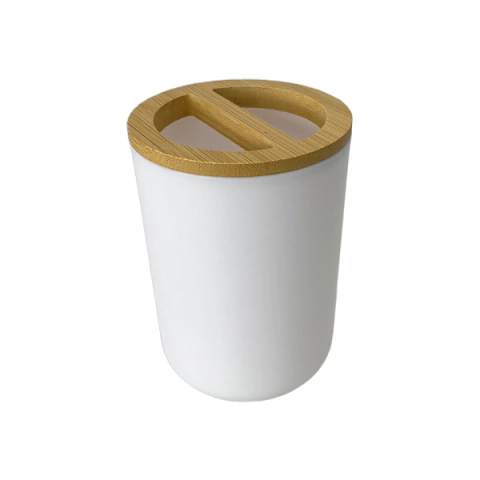 Organizador de Plástico com Detalhe de Bambu - 6602