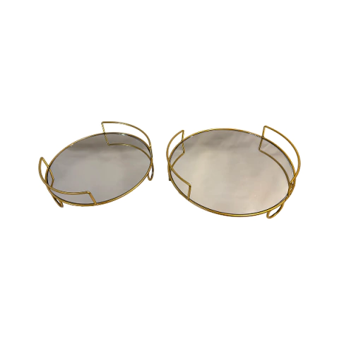 Kit de Bandejas em Metal com Espelho - 71413