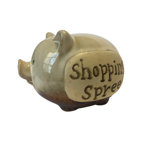 Cofre Porquinha de Cerâmica – Decorativo com Frase Temática e 4 Opções de Cores - F316296-M