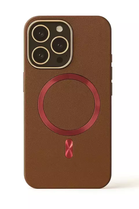 Capinha iPhone 16 Pro Max Megsafe Edição Couro Magnética (Fashion Case) - Marrom