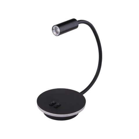 Aplique de Pared FOCUS LED Redondo con Movimiento Cuello Extensible Interruptor ON/OFF Doble Encendido