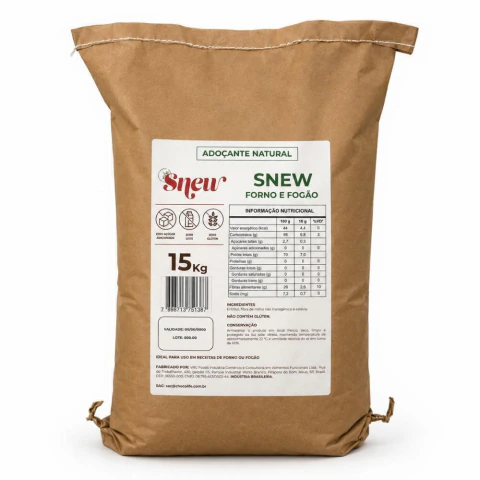 Adoçante Natural em Pó Snew Forno e Fogão 15 kg Zero Açúcar Vegano