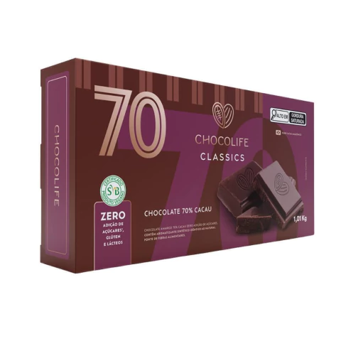 CHOCOLATE CLASSIC 70% CACAU CHOCOLIFE 1UNX1,01KG