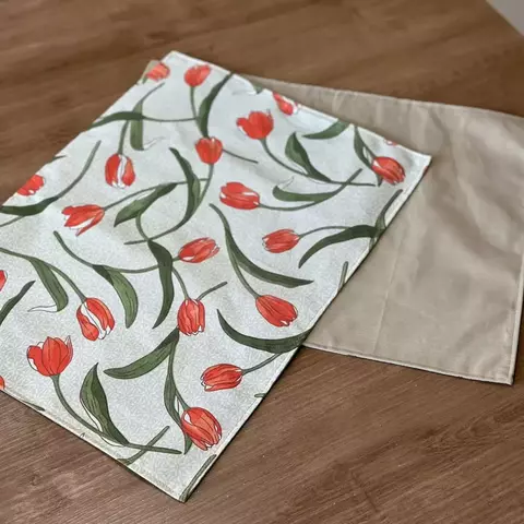 Americano dupla face impermeável Tulipa laranja/bege