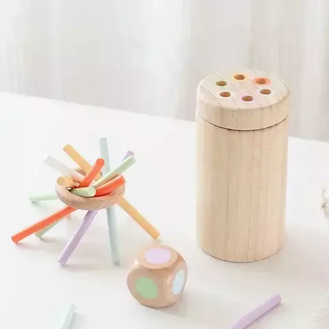 Pai-filho interativo vara de madeira montessori habilidades sensoriais brinquedo