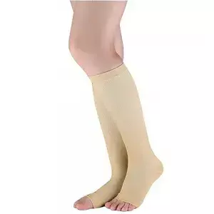 Par Meia de Compressão Panturrilha Pé Aberto