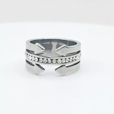ANILLO FLECHAS CON SIN FIN EN CUBICS CRISTAL