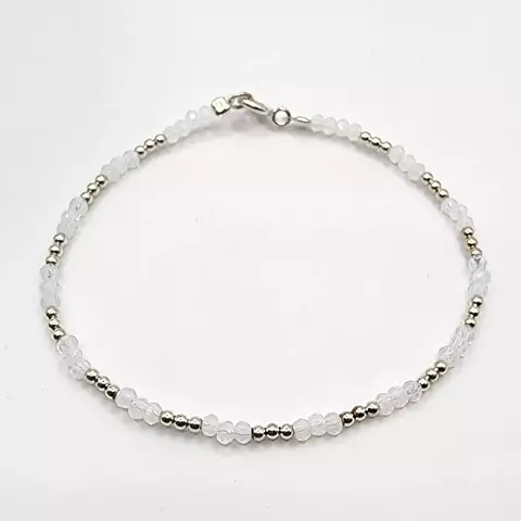 PULSERA PIEDRAS NATURALES DE LA LUNA Y BOLITAS DE PLATA