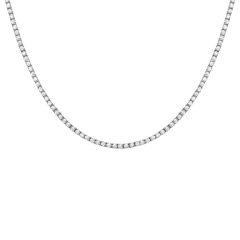 Colar Riviera 4 Garras Moissanite 2,5mm 40cm - Prata