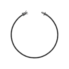 Pulseira Riviera 4 Garras Ônix 21cm - Ródio Negro