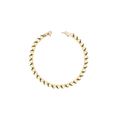 Pulseira Riviera Corações Lisos - Dourado