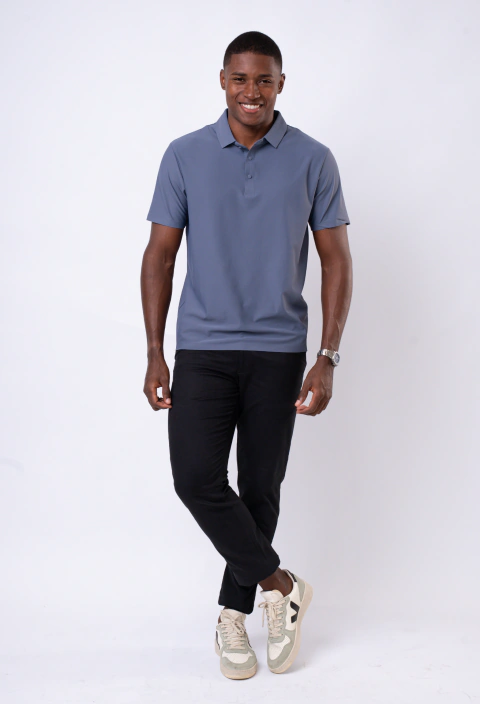 Polo Tech Azul Chumbo