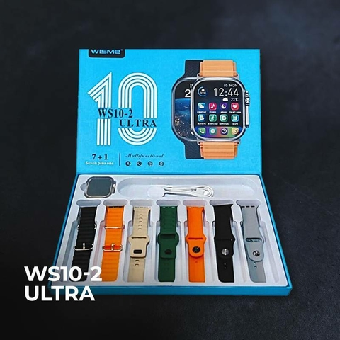 Smartwatch WS10-2 Ultra 49mm – Tela Curva AMOLED, Kit 7 Pulseiras e Ilha Dinâmica
