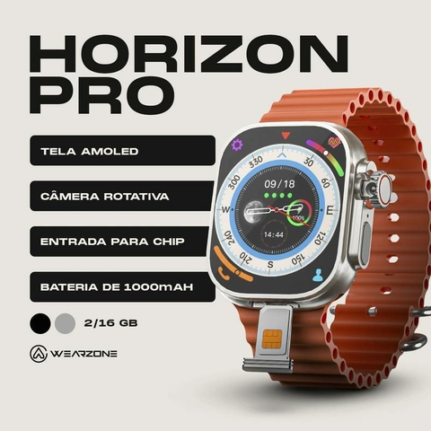 Smartwatch Horizon Pro 4G/5G 49mm – 2GB RAM – 16GB ROM Câmera Rotativa e Android Completo