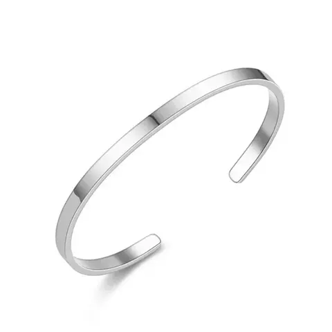 Pulseira Aberta Ajustável e Pulseira de Corrente Cubana de Aço Inoxidável - comprar online