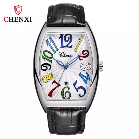 Relógio Chenxy, masculino quartzo, pulseira de couro. - comprar online