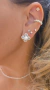 Brinco flor com pérola,banhado Ouro 18k ou Ródio Branco. na internet