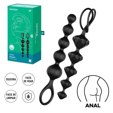Love Beads Par De Rosarios Anales Negros