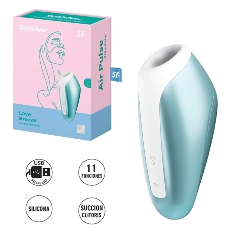 Love Breeze Ice Blue Succionador De Clítoris Y Carga USB