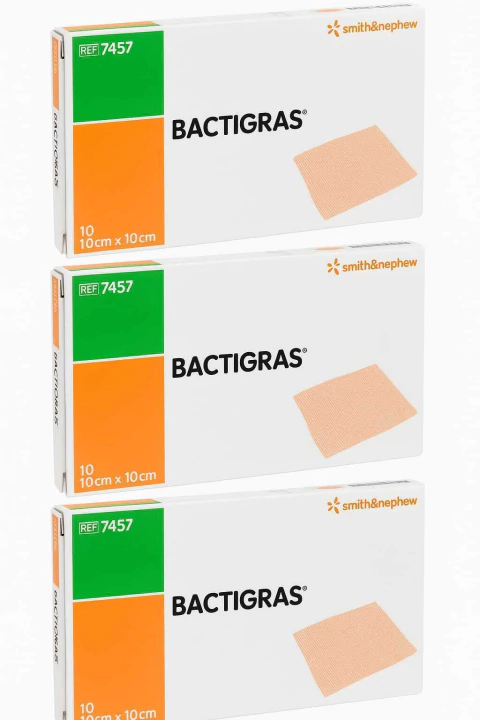 Bactigras,gasa Parafinada 10x10 Cm Paquete 3 Cajas C/10 - comprar en línea