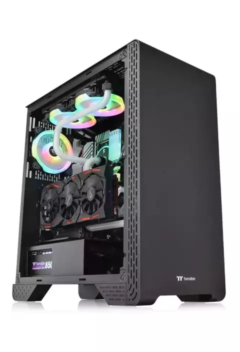 Gabinete Pc Gamer Thermaltake S300 Tg Black Tower Temp Glass - comprar online
