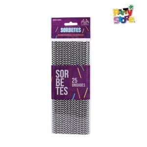 SORBETES CHEVRON NEGRO x 25un. - comprar online