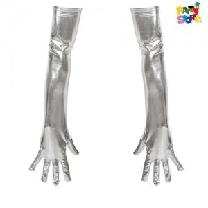 GUANTES PLATEADOS LARGOS AC776