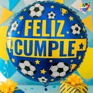 GLOBO 22" (56cm) FELIZ CUMPLE (AZUL Y AMARILLO) GP22P008