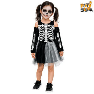DISFRAZ ESQUELETO NIÑA S (5-6 AÑOS) INCLUYE: VESTIDO DI072S