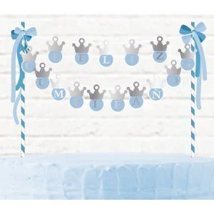 *PROMO* DECORACION PARA TORTAS "FELIZ CUMPLEAÑOS" AZUL ACPR04