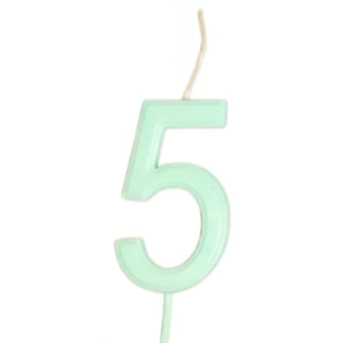 VELA NÚMERO PASTEL (x10 unid) VERDE N* 5 - comprar online