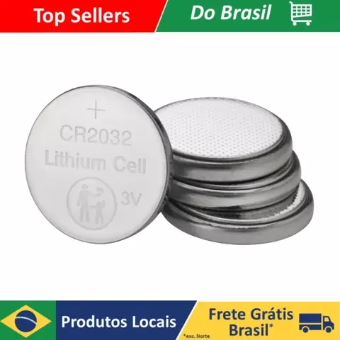 05 Baterias de Pilha Lithium Cr 2032 3v Botão Moeda