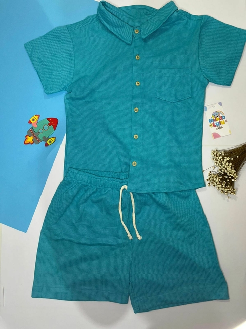 Conjunto Texturizado Premium Azul Claro - comprar online