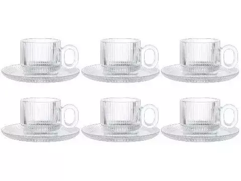 Jogo de Xícaras de Café Canelado Haus Concept - 6 Peças 95ml