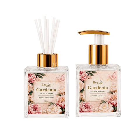 Kit Saboneteira e Difusor Gardênia 200ml