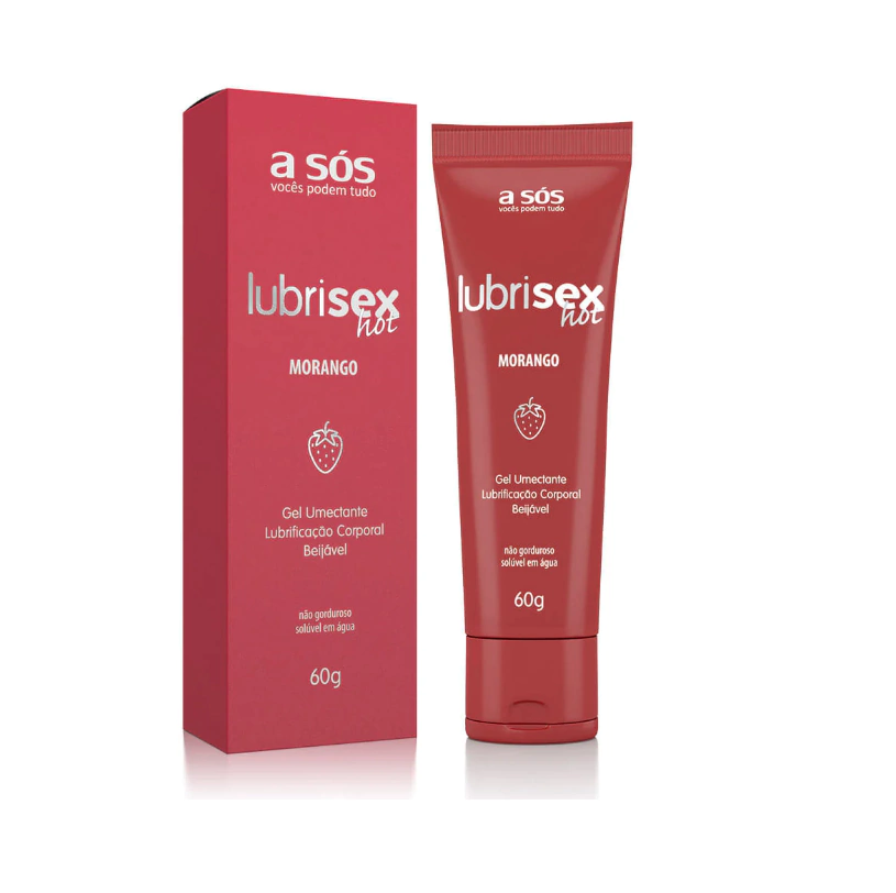 GEL LUBRIFICANTE BEIJÁVEL LUBRISEX MORANGO HOT - 60G