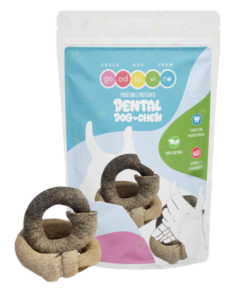Mordedor Dental Donuts Junior 2 unid (couro bovino com pelos) - comprar online