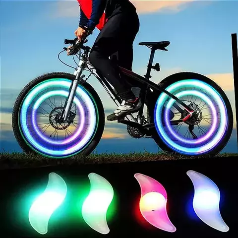 Luz LED para roda de bicicleta, ciclismo noturno, IP65 à prova água, 3 modos de iluminação. Bateria - comprar online