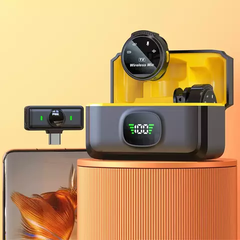 Para xiaomi sem fio microfone de lapela de lapela iphone ipad android tipo-c tel