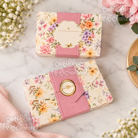 Caja Sobre Carta Floral 21x12x4cm | Packaging Para Regalos Y Bombones