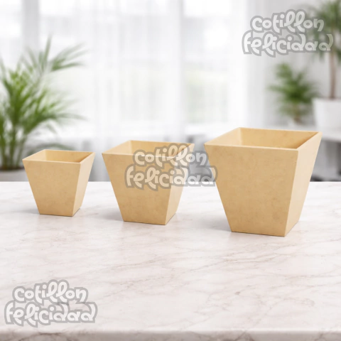 Macetas De Fibrofacil Lisas Cuadradas | 6x6, 8x8, 10x10 y 12x12 cm | Ideales Deco, Souvenirs y Pintura