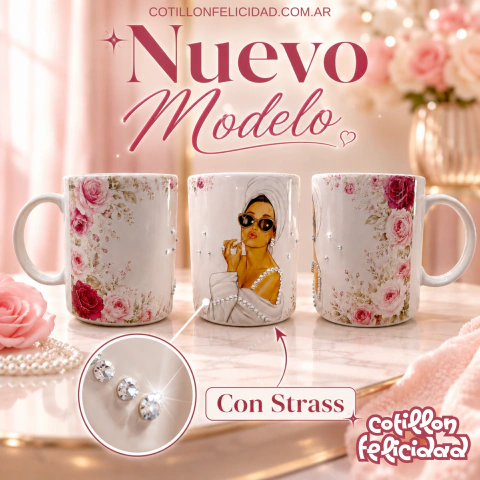 Tazas Strass Premium De Cerámica Con Strass Variedad De Modelos | Alta Calidad Regalo Ideal