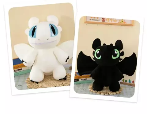 Boneco de pelúcia casal de dragões com olhos grandes
