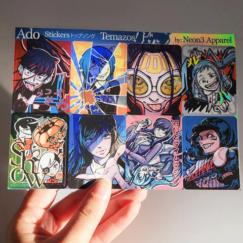 Plancha Sticker Holográfico Ado - 8 stickers 4x5,5cm - comprar online