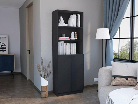 Biblioteca Home, Wengue con Puertas Abatibles