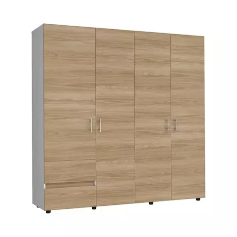 Armario Dassel 200X200X51.5 Cm Fresno Europeo/Blanco