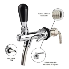 Imagen de Llave Dispensadora Shank Acero Inoxidable
