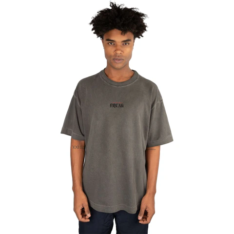 CAMISETA OVER CINZA ESTONADA - 13